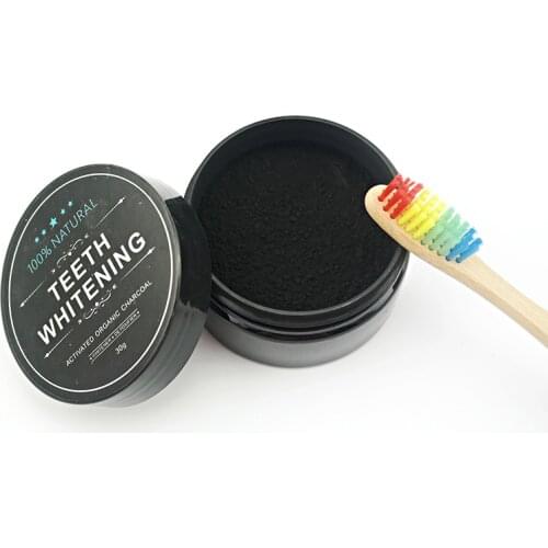 Natural Teeth Whitening Whitener Charcoal teeth whitening Scaling Powder Teeth Clean Strengthen+ Bamboo Toothbrush