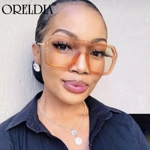 Mens And Womens Square Flat Top Sunglasses Womens Oversized Frame 2020 New Glasses Fashion Retro Mens Sunglasses Hot UV400