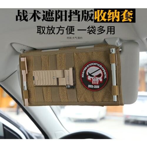 Tactical MOLLE Vehicle Sun Visor Organizer Truck Car Visor Panel EDC Tool Pouch Auto Accessories Multi-pocket CD Storage Bag