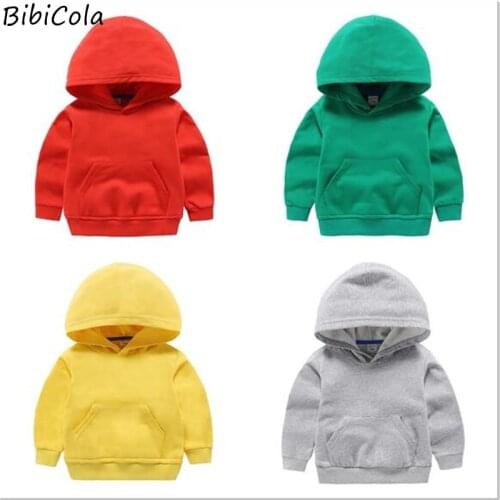 New Fashion Boys Hoodie Kids Clothes Long Sleeve Solid Color Hoodies For Teen Girls 2-8Y Baby Sweatshirt Children Costume