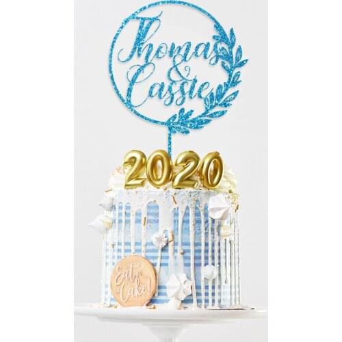 Cake Topper for Wedding with First Names Personalized Rustic Style Wedding Custo