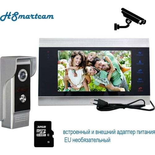 Video Doorbell Home Intercom Video Doorphone 7 inch Monitor HD Night Vision Metal Camera Door Phone 32G Card Video Intercom Kit