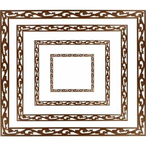 VZLX Wood Carved Applique Frame Onlay Furniture Decoration Accessories Unpainted DIY Vintage Home Decor Craft Wooden Letters