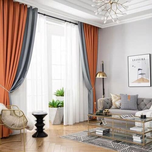 Blackout Double-sided Linen Curtain Cloth Hotel Home Improvement Engineering Cloth Curtains for Living Dining Room Bedroom