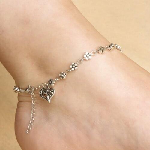 Women Silver Color Bead Chain Anklet Ankle Bracelet Barefoot Sandal Beach Foot Jewelry Fashion Accessory