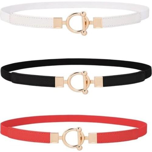 Women Belt black thin Elastic Cinch Waistband Lady gold circle buckle Stretch Cummerband Girls dress Waistband Waist Seal gifts