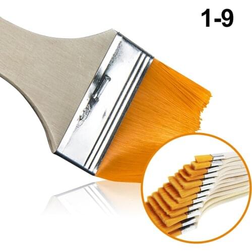 1-9 Nylon Hair Painting Brush Oil Watercolor Water Powder Propylene Acrylic Differeent Size Paint Brushes School Art Supply