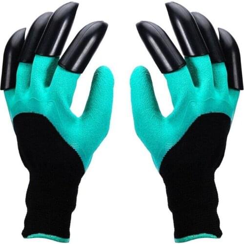 1Pair Garden Gloves ABS Plastic 4/8 Hand Claw Gardening Digging Planting Gloves Latex Rubber Outdoor Work Mittens Gadgets
