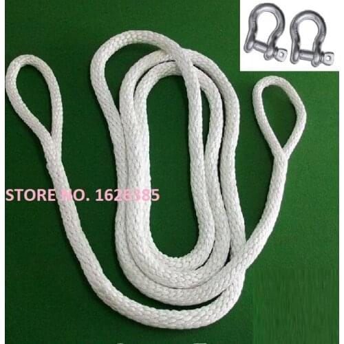12TonX5M--8M heavy duty towing rope with shackle nylon tow trailing trailer cable rope lifting sling