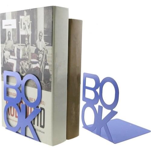 2 pcs Alphabet Shaped Metal Bookends Creative Iron Book Support Holder Desk Organizer Book Holder Shelf Stand Office Supplies