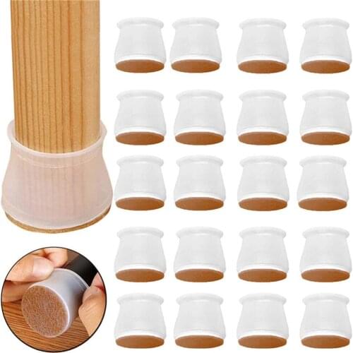 20Pcs Silica Furniture Felt Foot Cover Mute Thick Wear-Resistant Floor Protector Anti-Slip Table And Chair Cover EVA Feet Pad