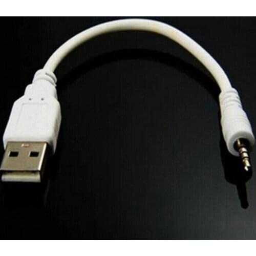 200pcs AUX Audio 3.5mm Jack/Plug to USB 2.0 charger Data Cable Adapter Cord 3.5mm White for For Car MP3