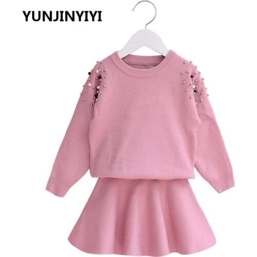 2018 children clothes set suits girls tracksuits Spring kids clothing sets girl 2 Pcs sets sweater tops+skirt suits