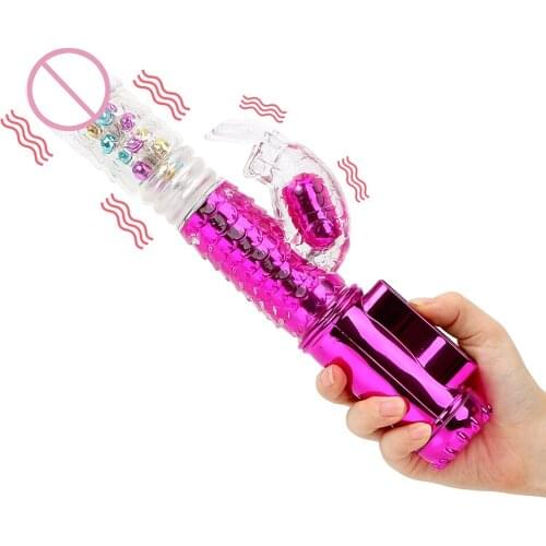 360 Degree Rotation Transfer Beads AV Rod Big Dildo Sex Toys for Woman 32 Frequencies Vaginal Massage Vibrators