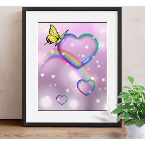 5D DIY Diamond Painting Cartoon Butterfly And Love Full Dill Square Rhinestone Diamond Embroidery Mosaic Art Home Decor