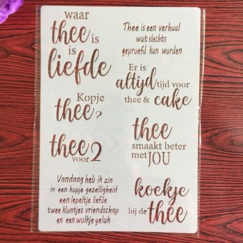 A4 English inspirational blessings wall stencil, scrapbook, embossing album, decorative, paper card template drawing stencils