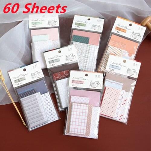 60 Sheets Basic Material Note Paper Series Memo Pad Landscape Painting Journal Paper School Office Supplies No Stickiness
