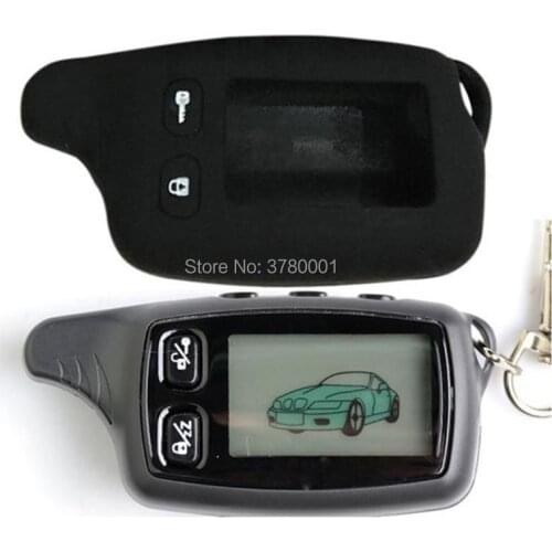 TW9030 LCD Remote Control Key + Silicone Case for Russia TW 9030 9020 TW9020 Two Way car alarm Tomahawk TW-9030 TW-9020 Keychain