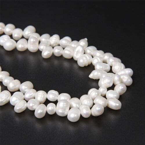 6-7mm White 100% Natural Freshwater Baroque Pearl Beads For Jewelry Making Irregular Pearls Beads DIY Earrings Bracelet Necklace