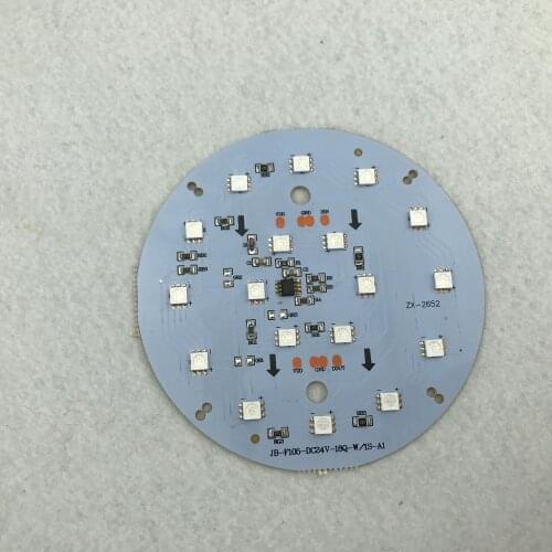 DC24V UCS2903 addressable pixel PCBA,18pcs 5050 SMD RGB LED;100mm diameter;4.32W