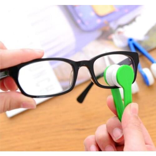 5 Colors Home Mini Microfiber Two-side Sunglasses Brush Eyeglass Cleaner Brush Spectacles Rub Cleaner Glasses Clean Tool Brush