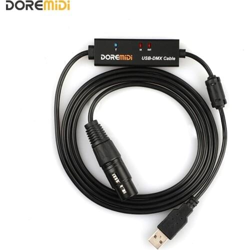 DOREMiDi USB To DMX/RDM Cable With Indicator Magnetic Ring Shield USB2.0 Full Speed adapter