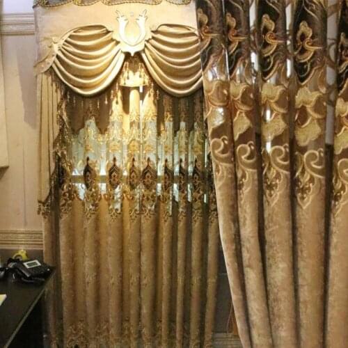 Polyester embroidered European luxury curtains for the living room kitchen with the sheer luxury hotels suitable for bedroom