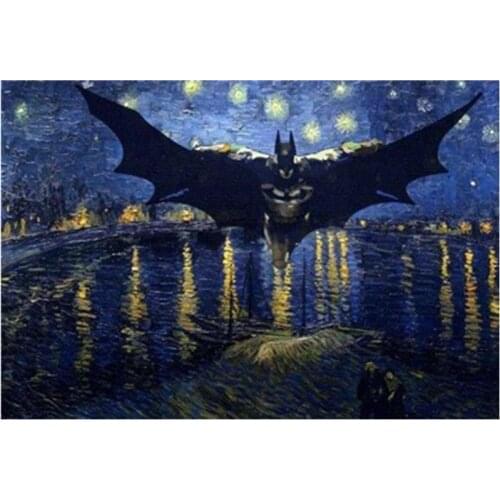 Painting By Numbers DIY Dropshipping Bats Working At Night animal 40x50cm Figure Canvas Room Decoration Art picture Child Gift