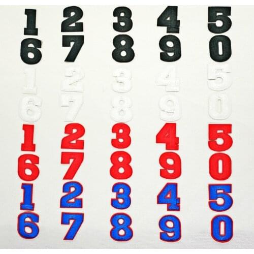 Colorful Embroidered Iron on Number Digital Name Patches T-Shirt Shoes Stripes Motif Applique DIY Cloth Hole Repair Decoration