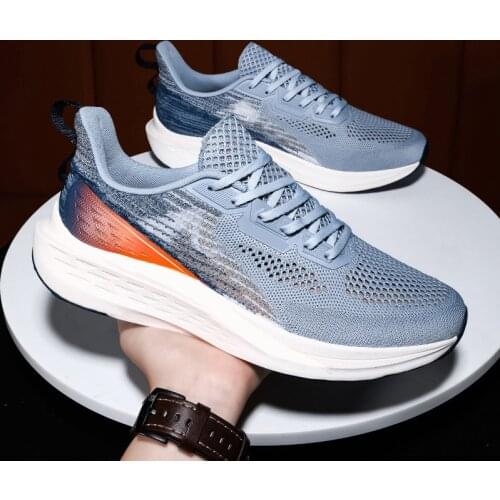 Men sneaker shoes fashion elastic outdoor sports running leisure walking vulcanized fly woven mesh breathable shoes