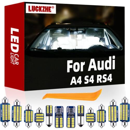 LUCKZHE For Audi A4 S4 RS4 B5 8D B6 B7 8E B8 8K Quattro Sedan Avant 1996-2018 LED Interior Lights Map Dome Trunk Lamp Kit Canbus