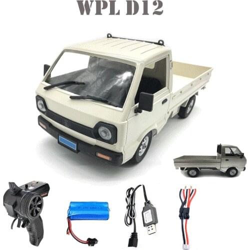WPL D12 1/10 2WD RC Car Simulation Drift Truck Brushed 260 motor Climbing Car LED Light On-road RC Car Toys For Boys Kids Gifts