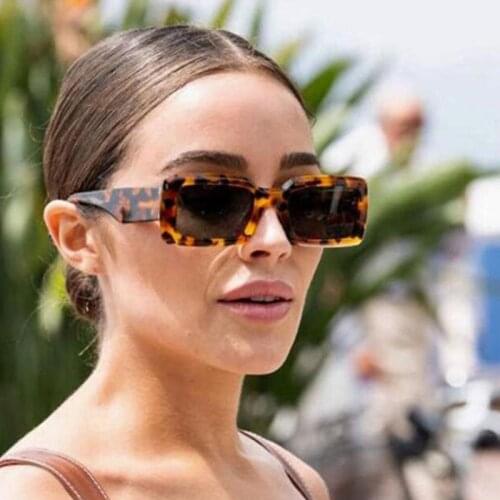 Fashion Square Sunglasses Women Female Trend Rectangle Sun Glasses Black Shades Chunky Temples Retro Ladies Eyeglasses Gafas