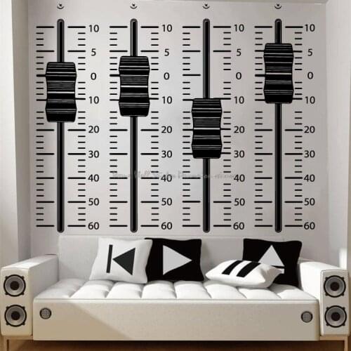Mixer Slider Wall Sticker Recording Studio Bar Electro Music Nightclub Music Audio Speaker DJ Producer Decoration Vinyl Decal 1