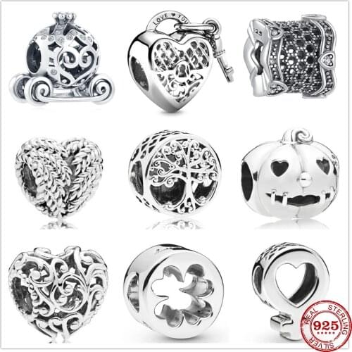 New Silver Charm forever family life tree lock to heart Bead fit Original Pandora charms silver 925 Bracelet DIY women Jewelry