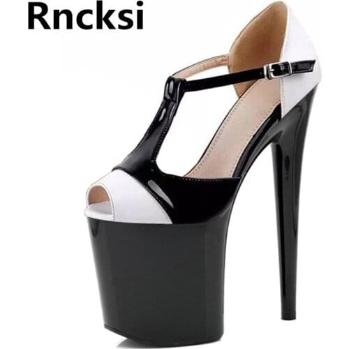 Rncksi Sexy Women Shoes Ultra 20cm High Heels Sandals 10cm Platform Designer Summer Shoes Open Toe Ladies Sandals Fashion
