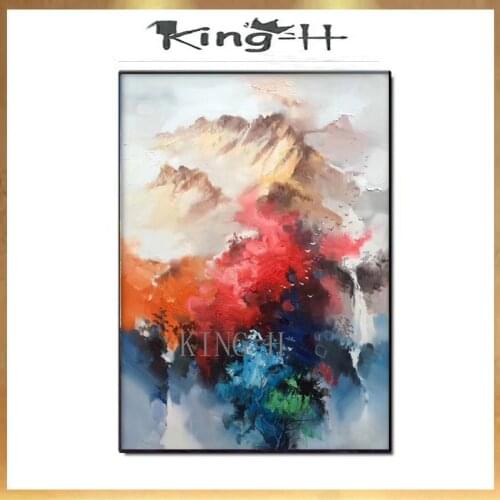 Gifted Artist Hand-painted High Quality China Landscape Mountain Oil Painting Impressionist China Feng Shui Landscape Painting