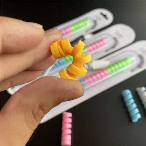 Spiral Cable protector Data Line Silicone Bobbin winder USB Protective Charging
