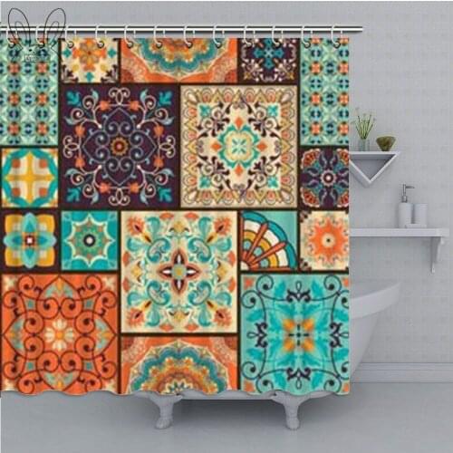 Mexico National Style Shower Curtain 3D Colorful Waterproof Polyester Fabric For Bathroom Decor Curtain With Accessories
