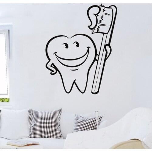 Healthy Teeth Dentist Dental Clinic Decor Tooth Wallpaper Bathroom Decoration Wall Sticker Nursery Kids Room Wall Decal Poster
