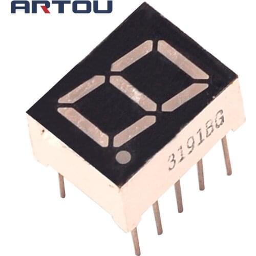 10PCS Common Anode 1Bit Digital Tube 7 segment 0.39" Green LED Display