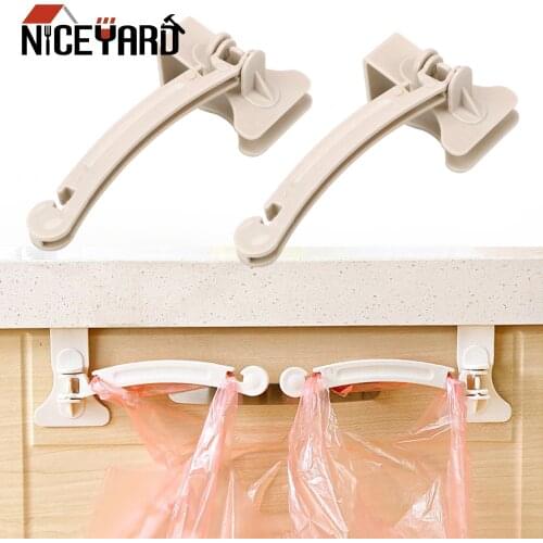 NICEYARD For Storage Bag 2 Pcs/Pack Plastic Trash Hanger Racks Kitchen Cabinet Garbage Bags Hooks Cupboard Door Hanging Holder