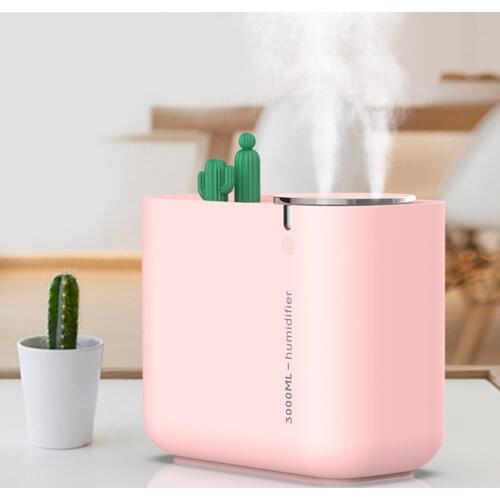3000ML Cute Design Ultrasonic Air Humidifier Aroma Essential Oil Diffuser for Home USB Fogger with LED Colorful Night Lamp