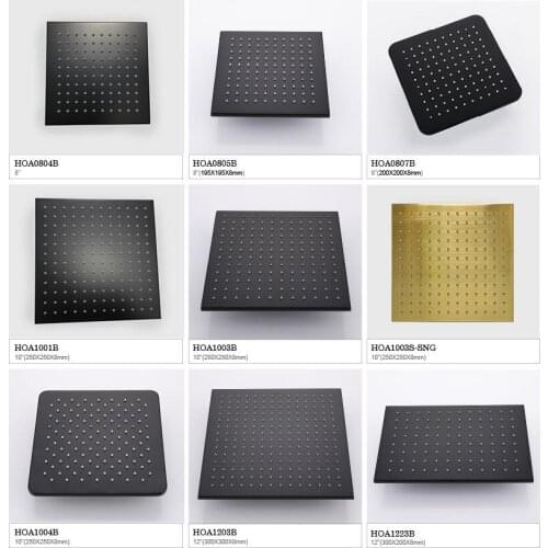 8/10/12 inch Brass square shower head Top Shower nozzle shower spray bathtroom Shower accessories Black/Brushed gold/Chrome/Gold