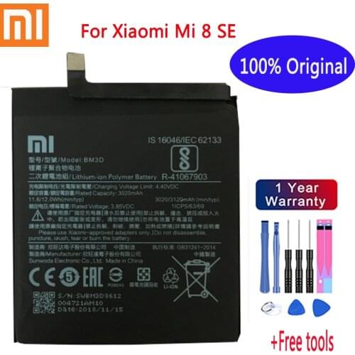 BM3D Original XIAO MI Phone Battery for Xiaomi Mi 8 SE Replacement Batteries Xiomi bateria Mi8 SE Mi8SE 3020mah