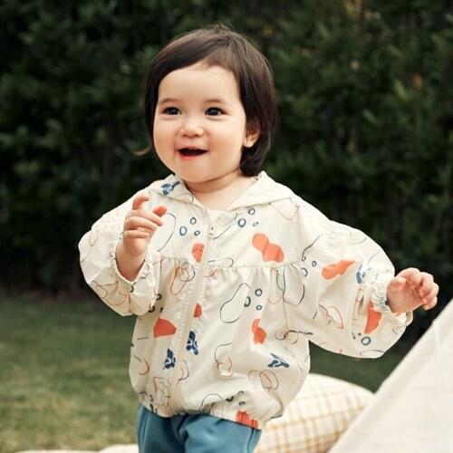 2021Infant Childrens Summer Sunshade And Sunscreen Outerwear Girl Breathable Fashion Trend printing Summer Outing Cute Clothing