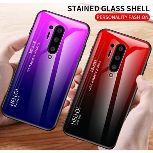 For OnePlus 8 Pro Case Luxury Hard Tempered Glass Gradient Protective Back Cover case For one plus 8 8pro oneplus8 phone shell