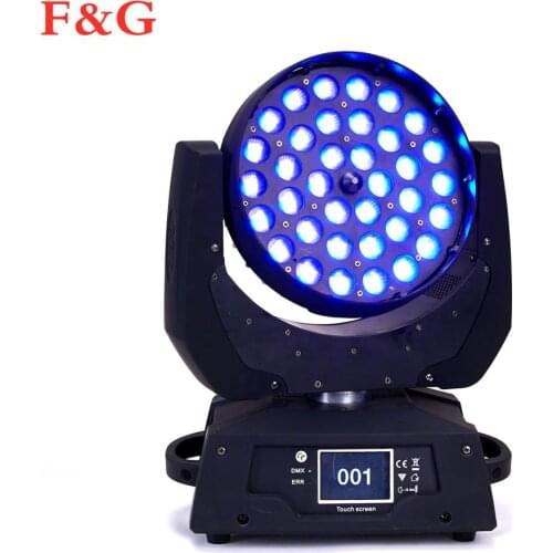 F&GLED Par Zoom Wash Moving Head Light 36x18W 6IN1 DMX Touch Screen LED Stage Light Lighting RGBWA for DJ Party KTV Disco And Cl