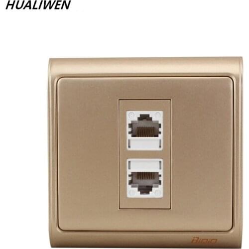 JSJ N86-901 + 606-2 dual-port network card line panel cable cable socket computer wall plug champagne