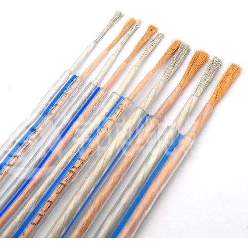 Professional Speaker Cable 10 m 300 , 400, 500 core Transparent Audio line with 99.99% High Purity Oxygen Free Copper